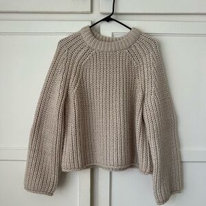 Women’s Chunky Knit Cream Sweater - S